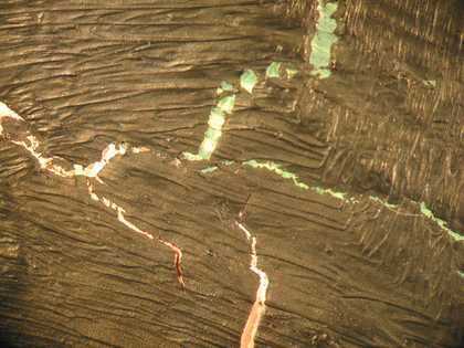 Detail near fig.23a, showing where pink paint meets earlier green paint