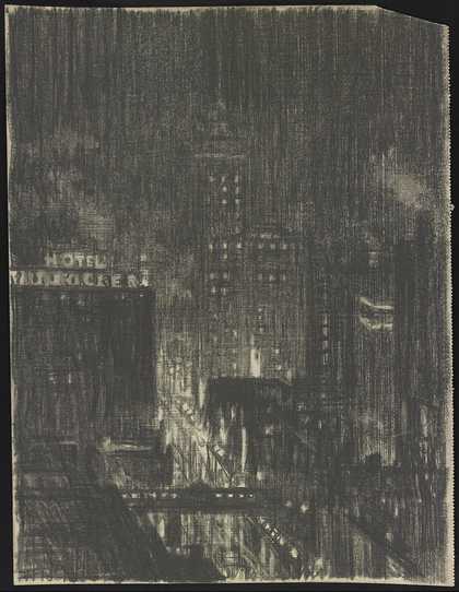 Joseph Pennell, Hotel Knickerbocker, Night Scene 1908–10