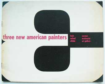 Cover of Three New American Painters: Louis, Noland, Olitski, exhibition catalogue, Norman Mackenzie Art Gallery, Regina 1963