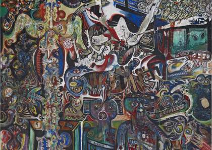 Enrico Baj, Roberto Crippa, Gianni Dova, Erró, Jean-Jacques Lebel, Antonio Recalcati, Le Grand Tableau Antifasciste collectif 1960