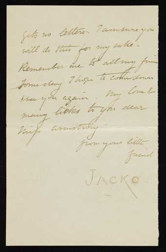Letter by Stanhope Forbes, in the persona of his dog Jacko, Penmaenmawr, Wales, to Elizabeth Forbes, 15 August 1887, Tate
