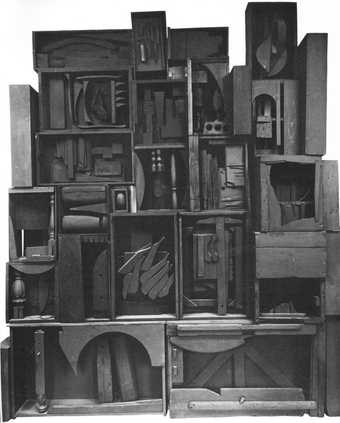 Louise Nevelson, Black Wall 1959 in Sculpture and Drawings, exhibition catalogue, Hanover Gallery, London, June–September 1961