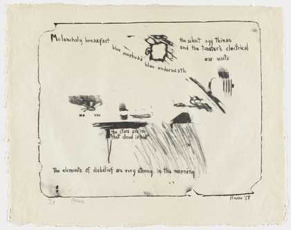 Frank O’Hara and Larry Rivers, ‘Melancholy Breakfast’, from the portfolio Stones 1958 (published 1960)