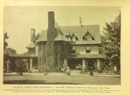 Photograph of Rose Hill, home of entrepreneur and pharmacist Charles E. Hires, Merion, Philadelphia