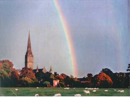 Tim Tatton-Brown, Rainbow photograph taken from the Harnham Meadows, 29 September 2010
