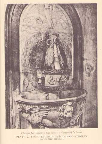 Andrea del Verrocchio, Lavabo, Old Sacristy, S. Lorenzo, Florence, reproduced as plate V in Adrian Stokes’s The Quattro Cento