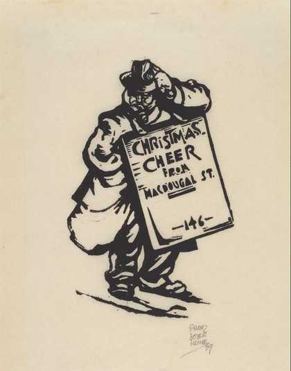 Franz Kline, Christmas Cheer from MacDougal St. 1939