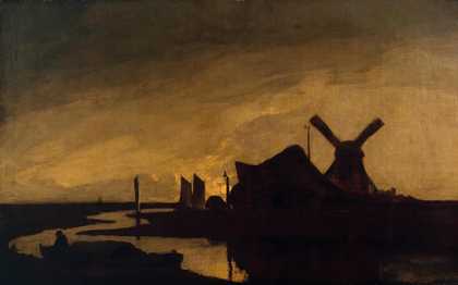 John Crome Moonrise on the Yare (?) c.1811–16