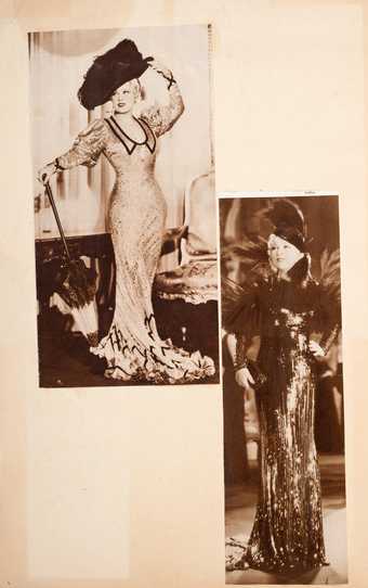 Photographs of the actress Mae West in Edward Burra’s scrapbook c.1929–36