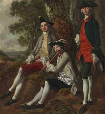 Thomas Gainsborough, Muilman, Crokatt and Keable in a Landscape, detail of the sitters