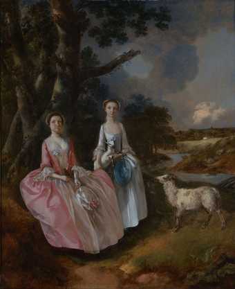 Thomas Gainsborough, Mrs Mary Cobbold with her Daughter Anne in a Landscape with a Lamb and a Ewe c.1752