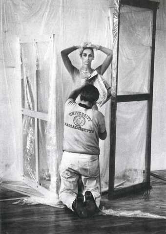 James Klosty, Jasper Johns Spray-Painting Carolyn Brown’s Costume for Canfield 1969