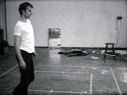 Bruce Nauman, Walking in an Exaggerated Manner Around the Perimeter of a Square 1967–8 (film still)