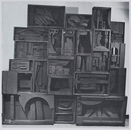 Louise Nevelson, Black Wall 1959 in Cent Sculpteurs de Daumier a nos Jours: Catalogue par Maurice Allemand 1960, exhibition catalogue, Musée d’Art et Industrie, Saint-Etienne