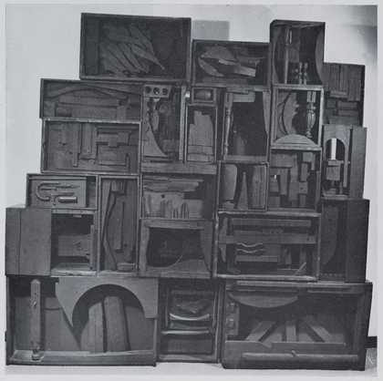 Louise Nevelson, Black Wall 1959 in Cent Sculpteurs de Daumier a nos Jours: Catalogue par Maurice Allemand 1960, exhibition catalogue, Musée d’Art et Industrie, Saint-Etienne