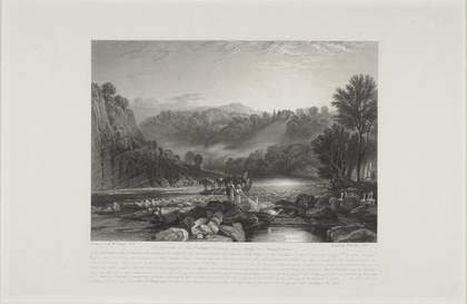 After J.M.W. Turner, The Birthplace of John Wycliffe (The Morning Star of Liberty), near Rokeby, Yorkshire, engraved by John Pye, 1823