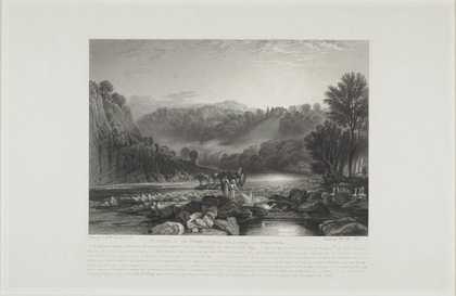 After J.M.W. Turner, The Birthplace of John Wycliffe (The Morning Star of Liberty), near Rokeby, Yorkshire, engraved by John Pye, 1823