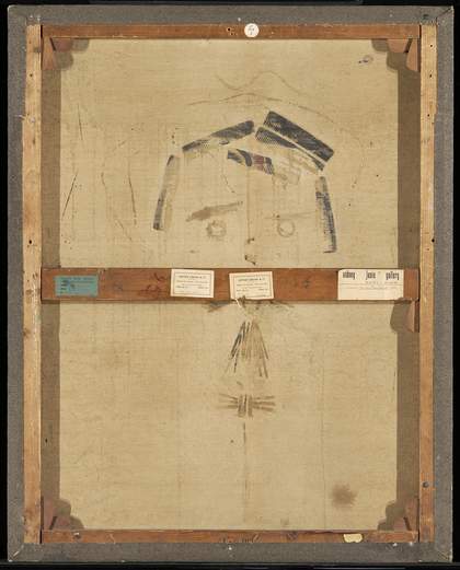 Reverse of The Handsome Pork-Butcher c.1924–6, c.1929–35 showing the stretcher