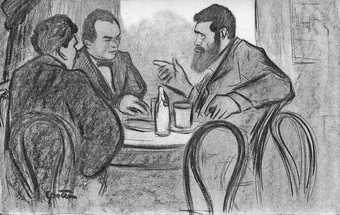 Jacob Epstein, Yiddish Playwrights Discussing the Drama 1902, from Hutchins Hapgood, The Spirit of the Ghetto, 1902
