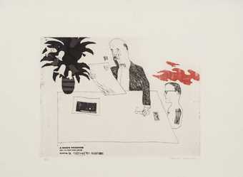 David Hockney, 1a. Receiving the Inheritance from A Rake’s Progress 1961–3