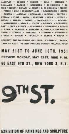Franz Kline, Poster for the exhibition Ninth Street, New York, 1951