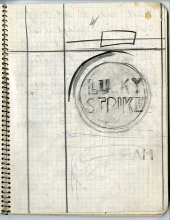 Notebook page, preliminary sketch for Lucky Strike
