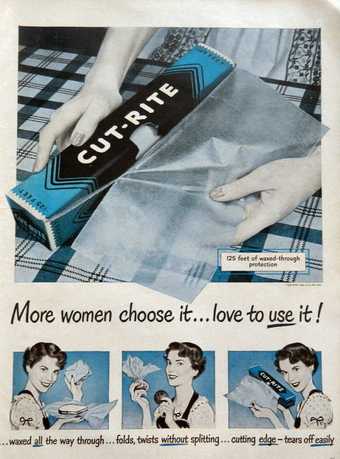 ‘More women choose it… love to use it!’ Advertisement for Cut-Rite wax paper