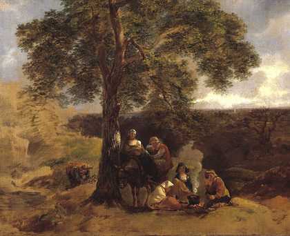 Thomas Gainsborough, Landscape with Gipsies c.1753–4