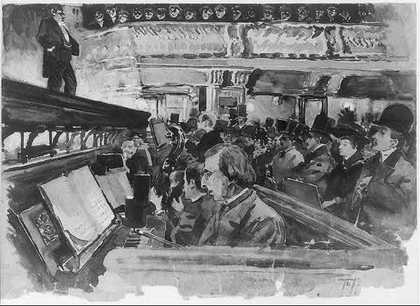 Joseph Pennell, A Lion Comique, at the Oxford c.1890