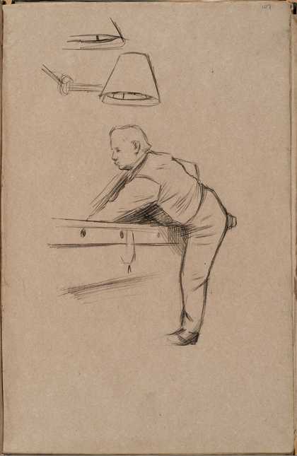 William Rothenstein Man Playing Pool c.1890