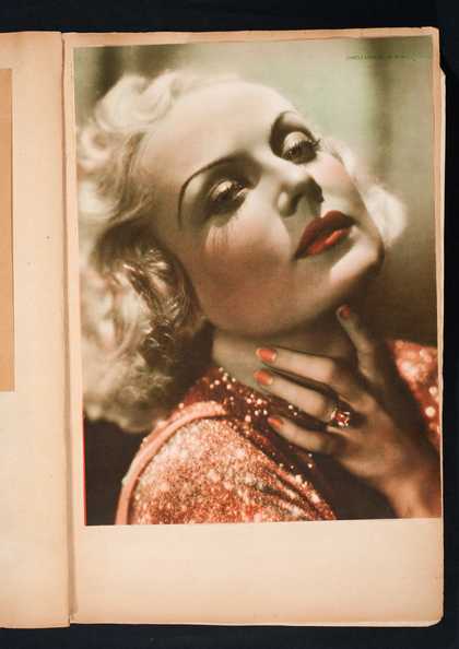 Photograph of the actress Carole Lombard in Edward Burra’s scrapbook c.1929–36