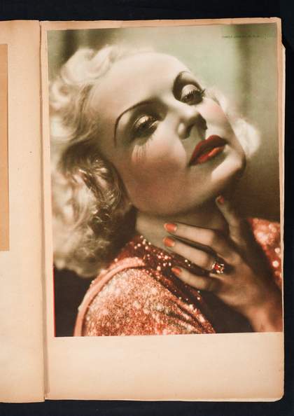 Photograph of the actress Carole Lombard in Edward Burra’s scrapbook c.1929–36