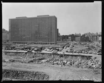 1st Avenue between 30th and 33rd Street. New housing development, Kips Bay (looking south), 17 April 1961