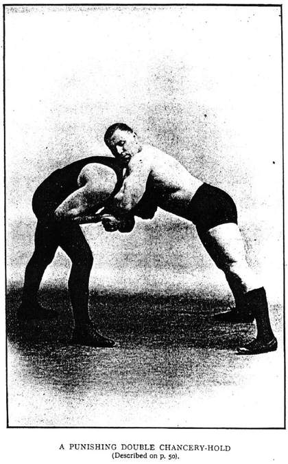 'A Punishing Double Chancery Hold' in Complete Science of Wresting, published by Health & Strength 1909