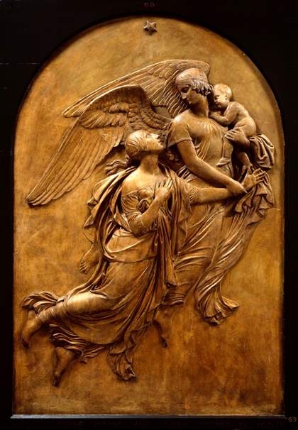 John Gibson, Monument to Lady Leicester: Angel Carrying Infant and Leading Mother to Heaven c.1844