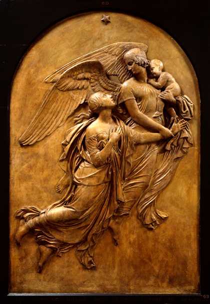 John Gibson, Monument to Lady Leicester: Angel Carrying Infant and Leading Mother to Heaven c.1844