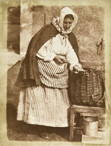 David Octavius Hill and Robert Adamson, Aberdeen Fishwife (Mrs. Flucker Of Newhaven, Shucking Oysters) 1845