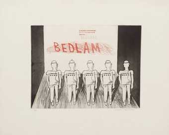 David Hockney, 8a. Bedlam from A Rake’s Progress 1961–3