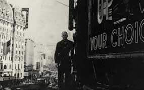 James Rosenquist in Times Square, New York, c.1957–9