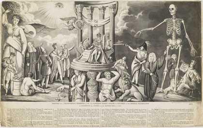 Design of a transparency exhibited at 14 Catherine Street, Strand, on the occasion of the general illumination to celebrate the passing of the Reform Bill, 1832
