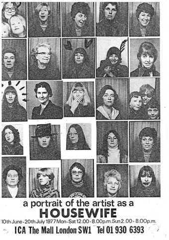 Feministo: Postal Art Event, 'A Portrait of the Artist as a Housewife', exhibition poster, 1977