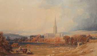 George Fennel Robson South-West View of the City of Salisbury 1827