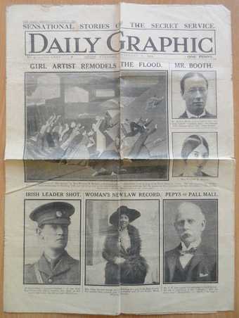 ‘Girl Artist Remodels the Flood', Daily Graphic, vol.125, no.97, 8 February 1921, p.1