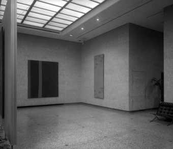 Installation view of The Collection of Mr and Mrs Ben Heller, Cleveland Museum of Art, 1962, showing Adam at the left