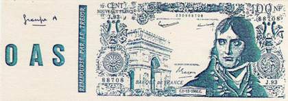 Handout in favour of O.A.S. for the financing of the ‘Armée secrète’, January 1960