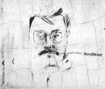Larry Rivers, Moustache, Portrait of Pierre Restany 1962