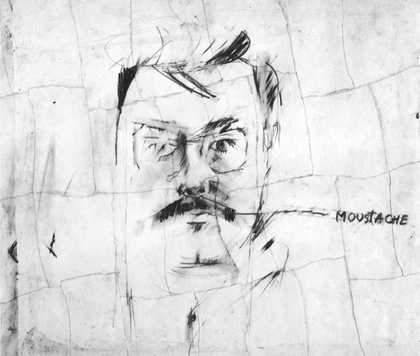 Larry Rivers, Moustache, Portrait of Pierre Restany 1962