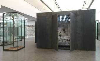 Anselm Kiefer Installation view of the 2010 solo exhibition Next Year in Jerusalem at Gagosian Gallery, New York, showing Occupations (Besetzungen) 2010 (right)