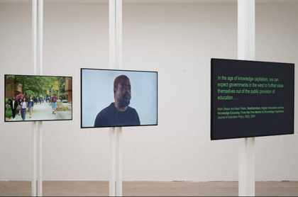 Fig.12 Antoni Muntadas, Installation view of the exhibition Activating Artifacts: About Academia, De Appel, Amsterdam, 2017