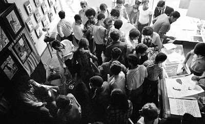 Fig.13 Robert Wade, Eldridge Cleaver (lower left) at the Afro-American Center, Algiers, 1969